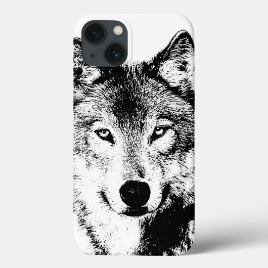 白黒インクアートワークウルフ Case-Mate iPhoneケース (裏面)
