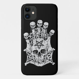 白黒インクスケッチスカル iPhone 11 ケース