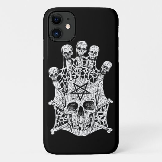 白黒インクスケッチスカル Case-Mate iPhoneケース (裏面)