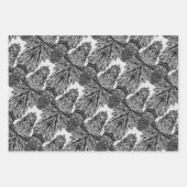白黒インクスケッチ ラッピングペーパーシート (正面2)