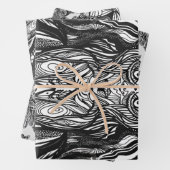 白黒インクスケッチ ラッピングペーパーシート (インサイチュ)