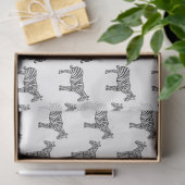 白黒インクゼブラサファリ動物野生動物 薄葉紙 (ギフト)