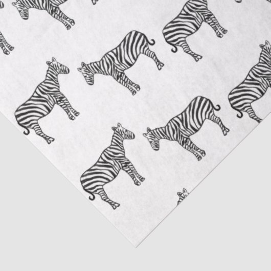 白黒インクゼブラサファリ動物野生動物 薄葉紙 (詳細)