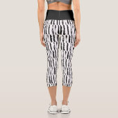 白黒インクパタストライプーンカプリレギンス カプリレギンス (裏面)