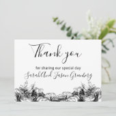 白黒インク洗結婚浄 サンキューカード (スタンド正面)