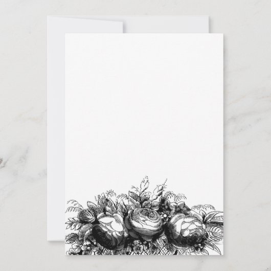 白黒インク洗結婚浄 サンキューカード (裏面)