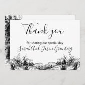 白黒インク洗結婚浄 サンキューカード (正面/裏面)