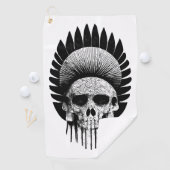 白黒インディアンスカル ゴルフタオル (インサイチュ)