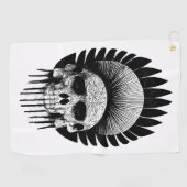 白黒インディアンスカル ゴルフタオル (横)