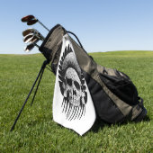 白黒インディアンスカル ゴルフタオル (グリーン)