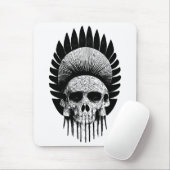 白黒インディアンスカル マウスパッド (マウス)
