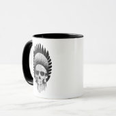 白黒インディアンスカル マグカップ (正面左)