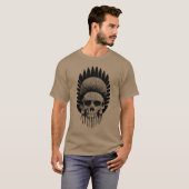 白黒インディアンスカルTシャツ Tシャツ (正面フル)