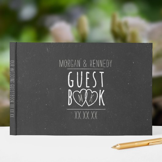 白黒インフォーマル素朴ス結婚ゲストブック ゲストブック