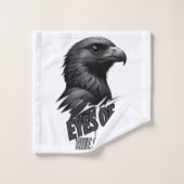 白黒イーグルインクストローク バスタオルセット (ウォッシュタオル)