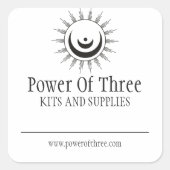 白黒ウィッチクラフト用品の製品ラベル スクエアシール (正面)