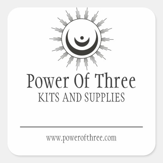 白黒ウィッチクラフト用品の製品ラベル スクエアシール (正面)