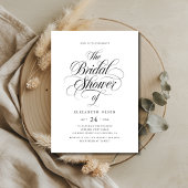 白黒ウィムシー書道ブライダルシャワー 招待状