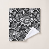 白黒ウィリアム・モリスのヒマワリ バスタオルセット (ウォッシュタオル)