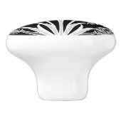 白黒ウィリアム・モリスのHyacinthのプリント セラミックノブ (側面)