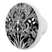 白黒ウィリアム・モリスのHyacinthのプリント セラミックノブ (右)