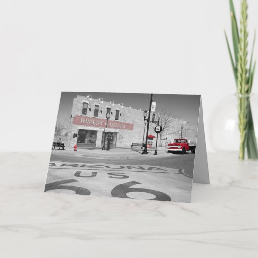 白黒ウィンスローアリゾナ写真テンプレート カード (正面)