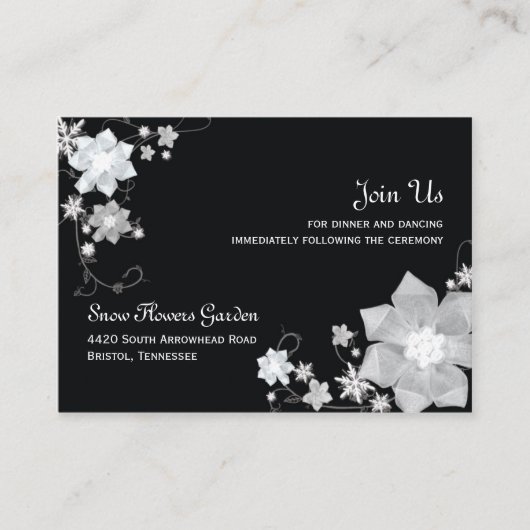白黒ウィンターウェディング披露宴 エンクロージャーカード (正面)
