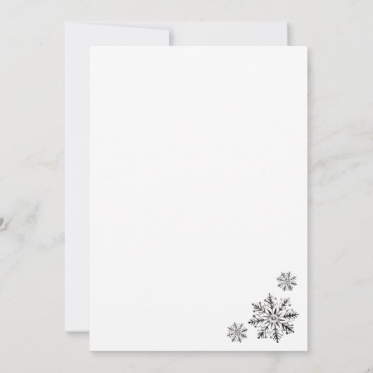 白黒ウィンタークリスマスパーティの招待状 招待状 (裏面)