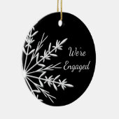 白黒ウィンタースノーフレーク婚約 セラミックオーナメント (右)
