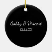 白黒ウィンタースノーフレーク婚約 セラミックオーナメント (裏面)