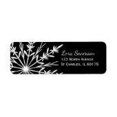 白黒ウィンタースノーフレーク差出人住所 ラベル (正面)