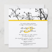 白黒ウィンターツリー結婚式招待状 招待状 (正面)