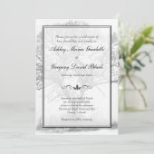 白黒ウィンターツリー結婚式招待状 招待状 (スタンド正面)