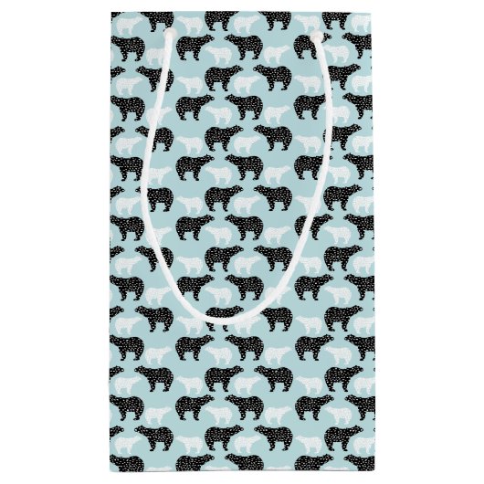 白黒ウィンターフォレストベア スモールペーパーバッグ (裏面)