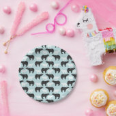 白黒ウィンターフォレストベア ペーパープレート (パーティー)