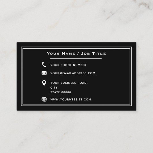 白黒ウィンドウクリーナークリーニングサービスクリーン 名刺 (裏面)