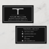 白黒ウィンドウクリーナークリーニングサービスクリーン 名刺 (正面/裏面)