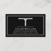 白黒ウィンドウクリーナークリーニングサービスクリーン 名刺 (正面)