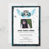 白黒ウインググランジ卒業招待状 招待状 (正面)