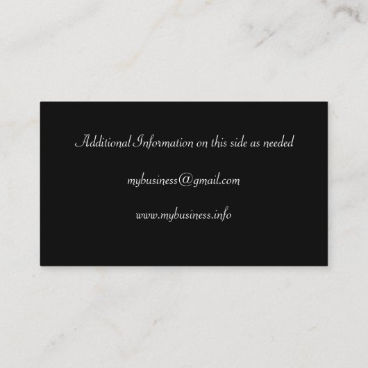 白黒ウェスタンスタイルフローラコーナー 名刺 (裏面)