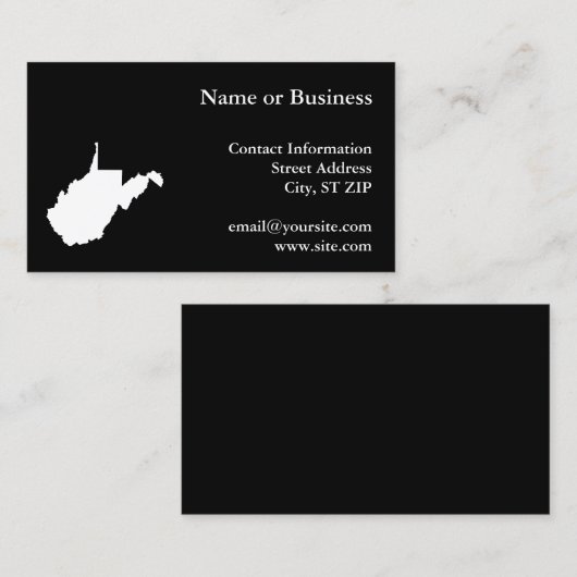 白黒ウェストバージニア州ローカル 名刺 (正面/裏面)