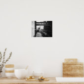 白黒ウェストビレッジスカイブリッジ、小 ポスター (キッチン)