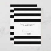 白黒ウェディングストライプのRSVP 出欠カード (正面/裏面)