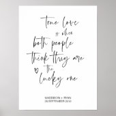 白黒ウェディングレセプションウェルカムサイン ポスター (正面)