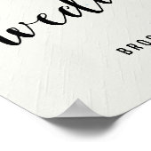 白黒ウェディングレセプションサインプリント ポスター (角)