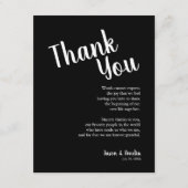 白黒ウェディングレセプションプレート サンキューカード (正面)