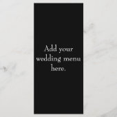 白黒ウェディングレセプションメニューカード メニュー (正面)