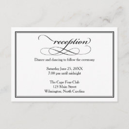 白黒ウェディングレセプション詳細カード エンクロージャーカード