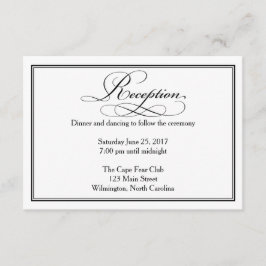 白黒ウェディングレセプション詳細カード エンクロージャーカード