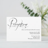 白黒ウェディングレセプション詳細カード エンクロージャーカード (スタンド正面)